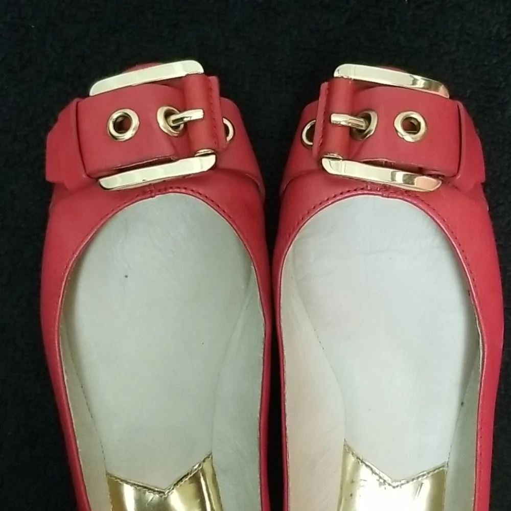 [Excellent Condition] MICHAEL KORS leather ballet flats in Red Calder MK Size 6